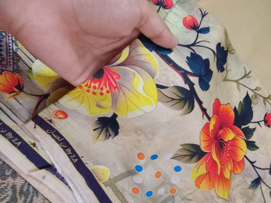 🌺 2 Piece Unstitched Lawn – Blossom Design Suit