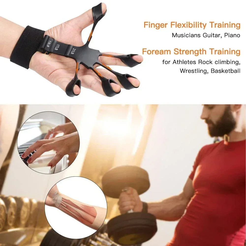 5-60Kg Adjustable Grip Strength Trainer with Finger Exerciser Hand Grip